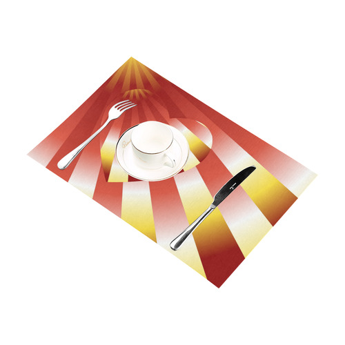 Orange, Red & Yellow Autumn Sunset Love Heart Placemat 12''x18''
