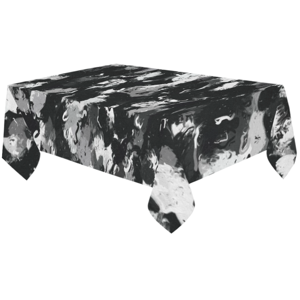 Shades of Gray and Black Oils Cotton Linen Tablecloth 60"x120"