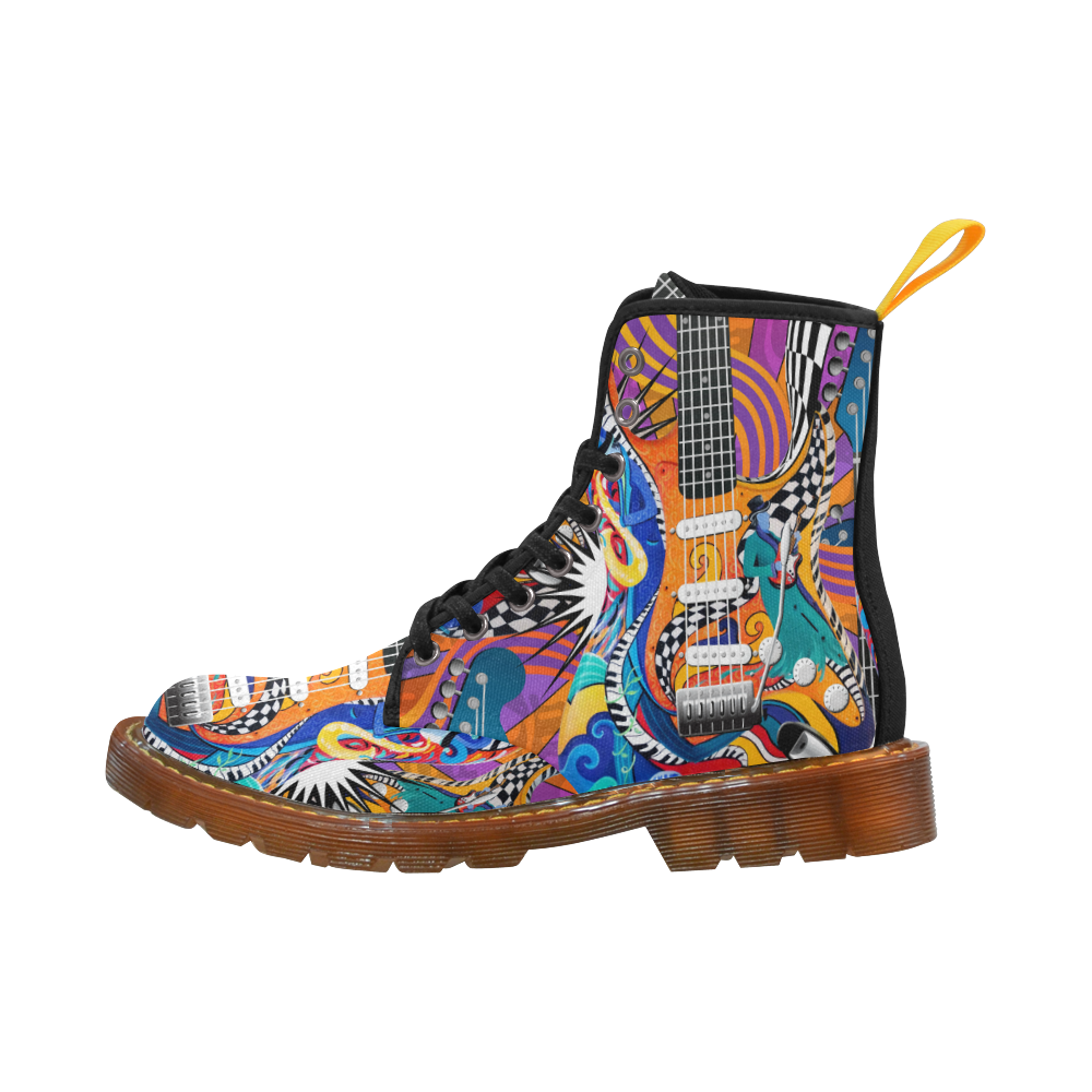 Rock Music Guitar Print Boots Martin Boots For Men Model 1203H