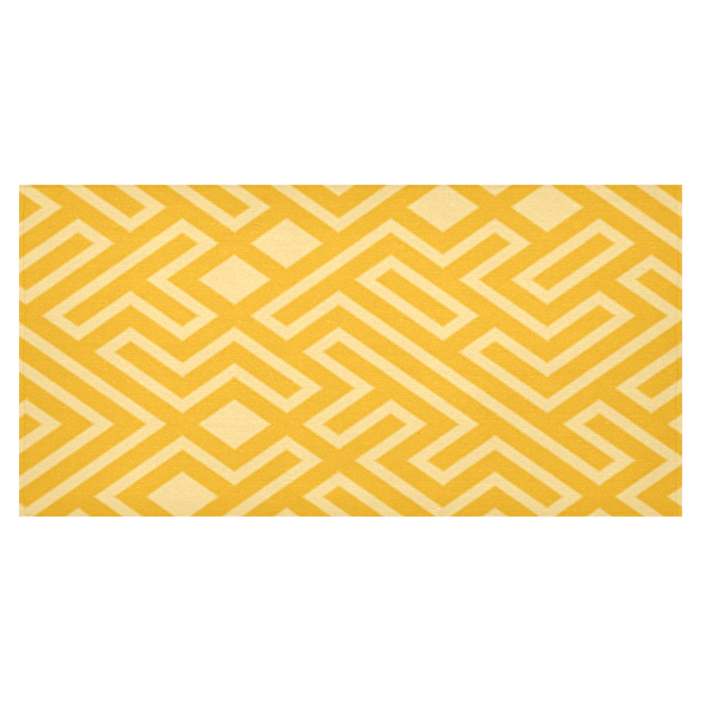 Gold Mosaics Cotton Linen Tablecloth 60"x120"