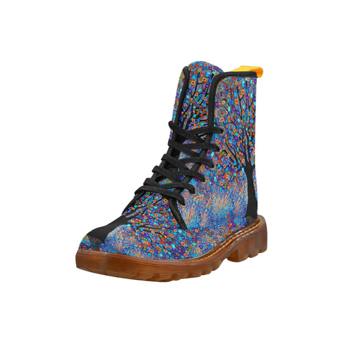 Colorful Tree Printed Boots by Juleez Martin Boots For Women Model 1203H