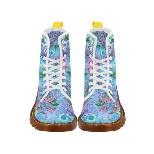 Pretty Summer Flowers Art Print Boots Martin Boots For Women Model 1203H