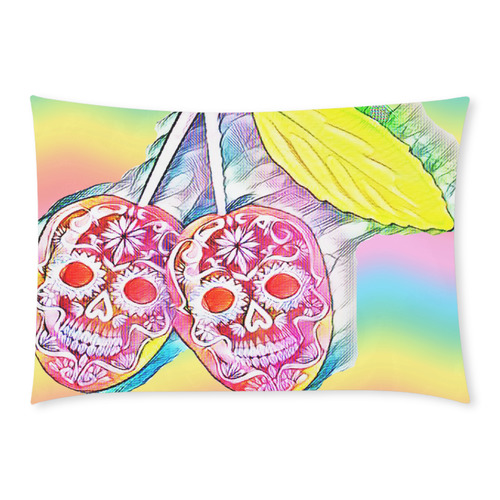 PopArt Cherry Skull Custom Rectangle Pillow Case 20x30 (One Side)