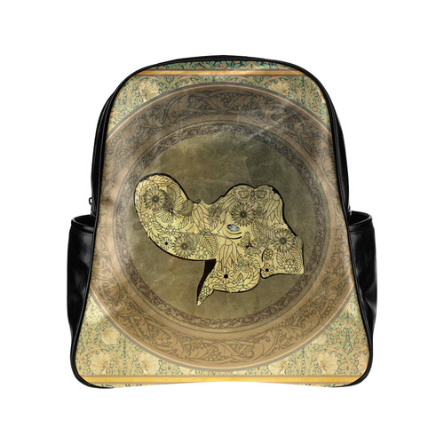 Mandala of cute elephant Multi-Pockets Backpack (Model 1636)