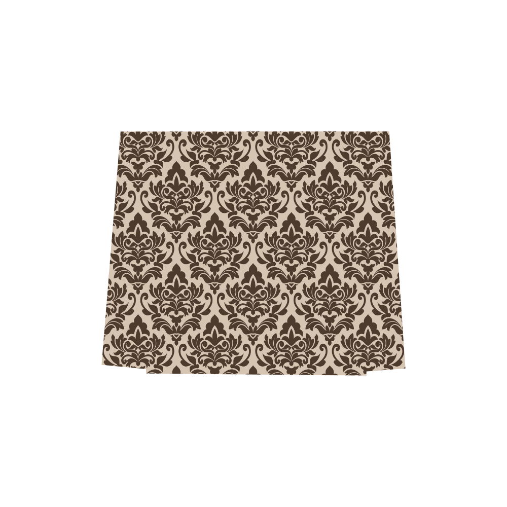Brown Cream Damask Pattern Euramerican Tote Bag/Small (Model 1655)