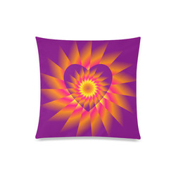 Orange Beams on Purple Love Heart Custom Zippered Pillow Case 20"x20"(Twin Sides)