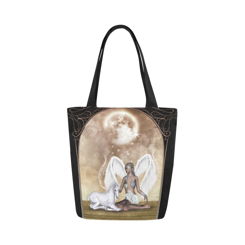 cute foal unicorn with fairy Canvas Tote Bag (Model 1657)