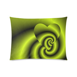 Irish Green Swirls Love Heart Custom Zippered Pillow Case 20"x26"(Twin Sides)