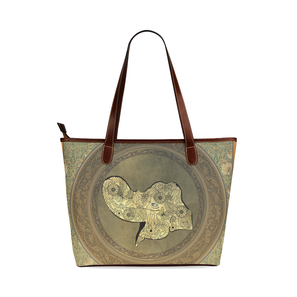 Mandala of cute elephant Shoulder Tote Bag (Model 1646)