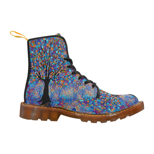 Colorful Tree Printed Boots by Juleez Martin Boots For Women Model 1203H