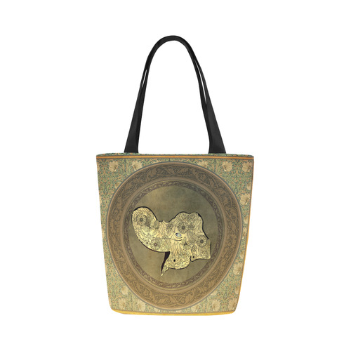 Mandala of cute elephant Canvas Tote Bag (Model 1657)