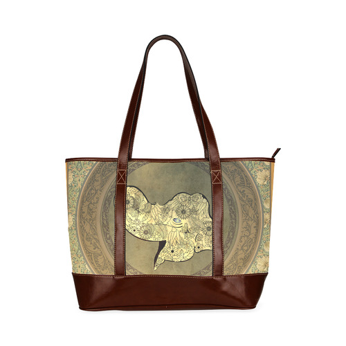 Mandala of cute elephant Tote Handbag (Model 1642)