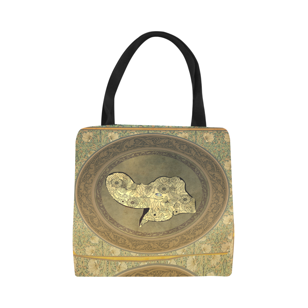 Mandala of cute elephant Canvas Tote Bag (Model 1657)