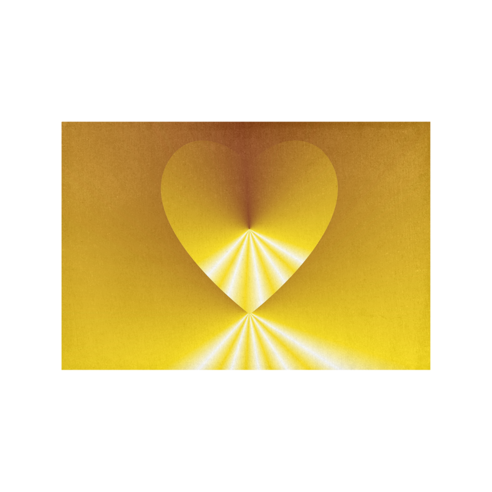 Yellow & White Sunrays Love Heart Placemat 12''x18''