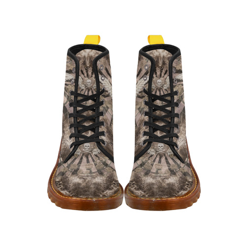 Skull Fishnet Marten Style Print Martin Boots Martin Boots For Men Model 1203H
