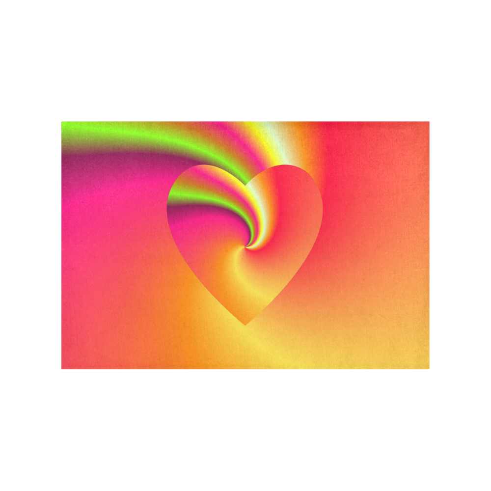 Rainbow Swirls Love Heart Placemat 12''x18''