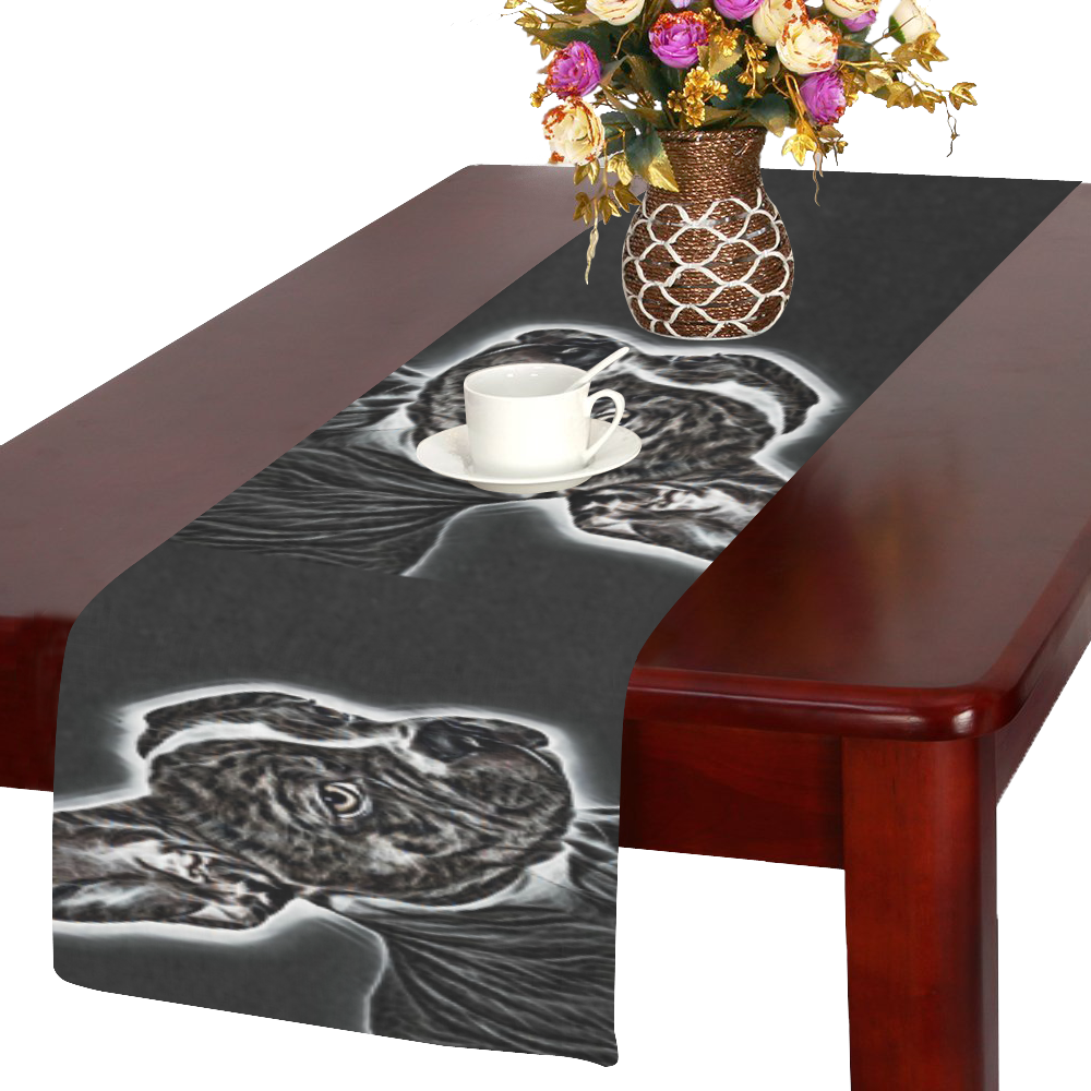 Lovely Buddy Black and White Table Runner 14x72 inch