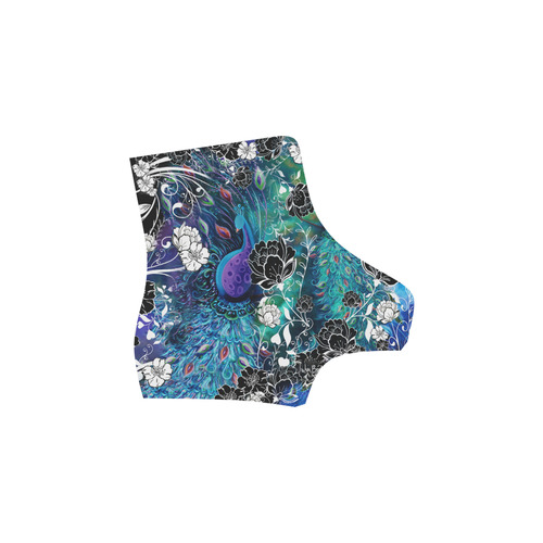 Amazing Teal Garden Peacock Print Boots Martin Boots For Women Model 1203H