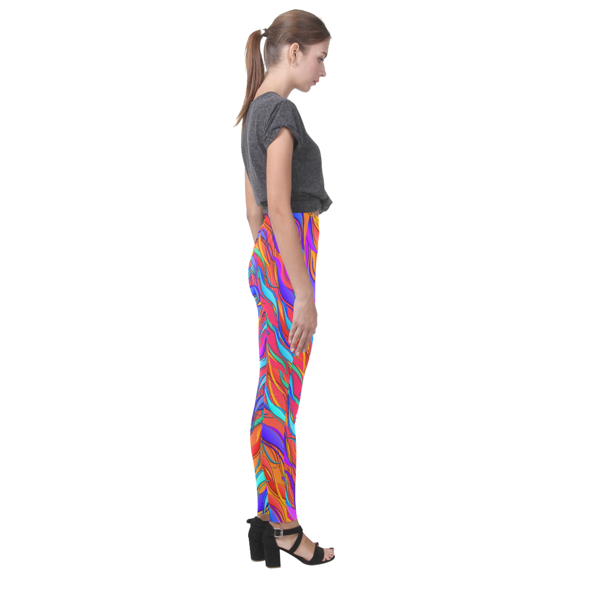 Splatter Shards Print Colorful Leggings Cassandra Women's Leggings (Model L01)