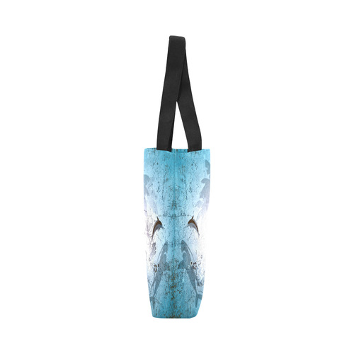 Surfing, surfboard and sharks Canvas Tote Bag (Model 1657)