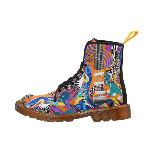 Juleez Colorful Rock Music Guitar Print Boots Martin Boots For Women Model 1203H