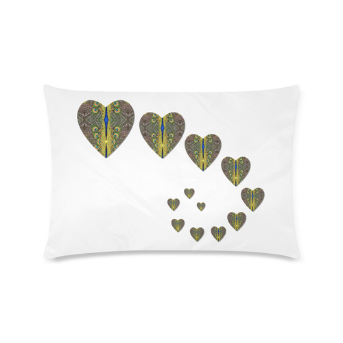 Peacock Feathers  Love Hearts Trail Custom Zippered Pillow Case 16"x24"(Twin Sides)