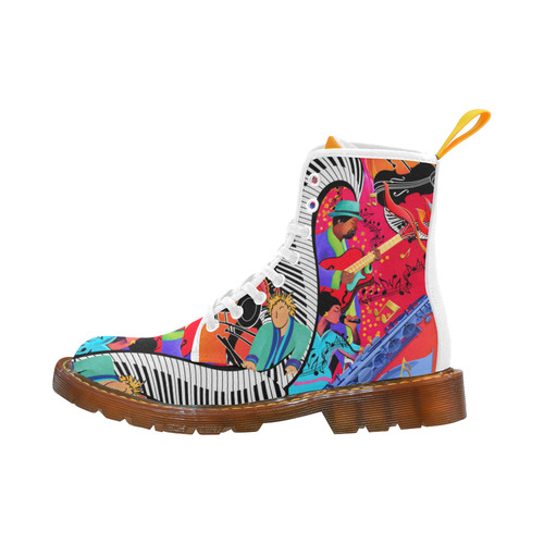 Music Art Printed Boots by Juleez Martin Boots For Women Model 1203H