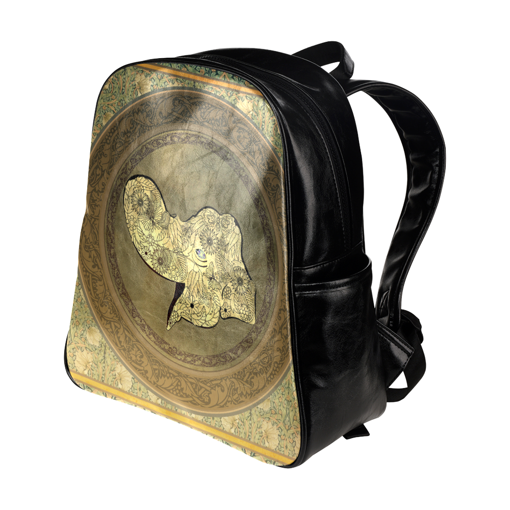 Mandala of cute elephant Multi-Pockets Backpack (Model 1636)