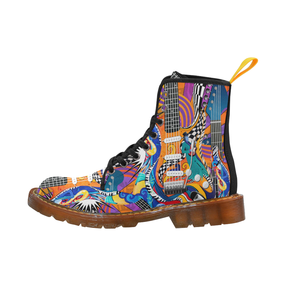Guitar Rock Printed Martin Boots by Juleez Martin Boots For Men Model 1203H