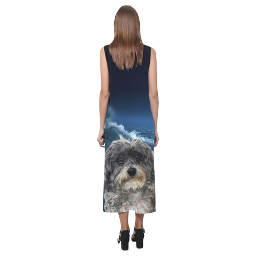 Dog Poodle Cross Phaedra Sleeveless Open Fork Long Dress (Model D08)