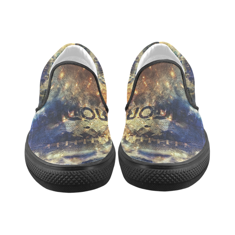 Abstract american football Men's Slip-on Canvas Shoes (Model 019)