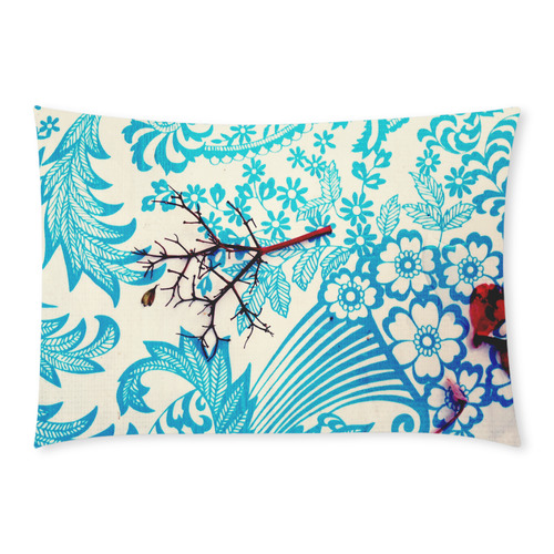 Blue and white Custom Rectangle Pillow Case 20x30 (One Side)