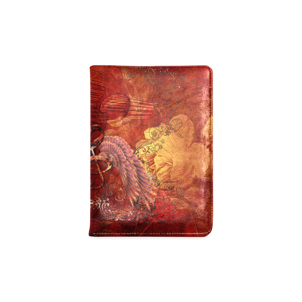 Music, clef and wings Custom NoteBook A5
