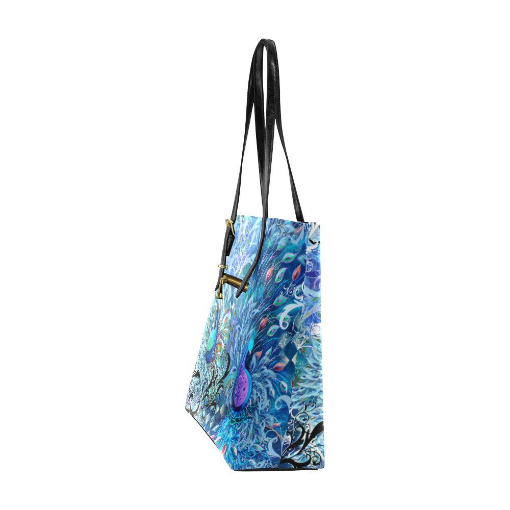 Colorful Peacock Print Handbag by Juleez Euramerican Tote Bag/Small ...