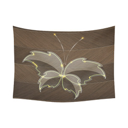 Glass Butterfly on Wooden Board Cotton Linen Wall Tapestry 80"x 60"