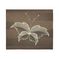 Glass Butterfly on Wooden Board Cotton Linen Wall Tapestry 60"x 51"