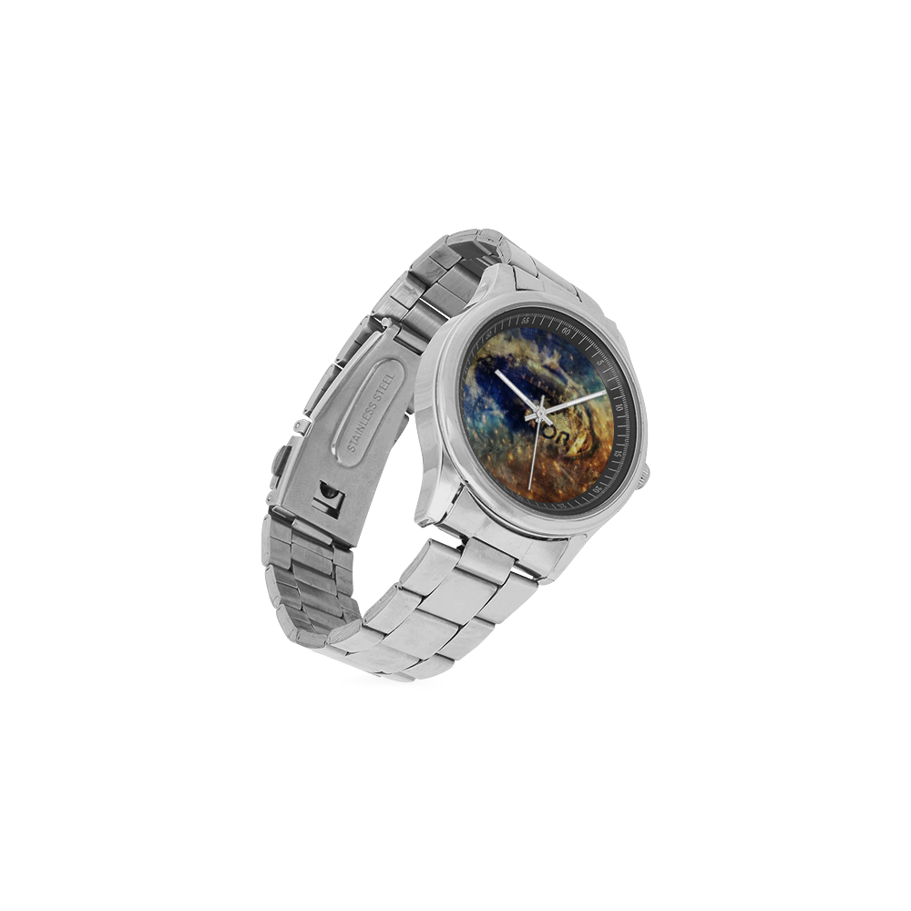 Abstract american football Men's Stainless Steel Watch(Model 104)