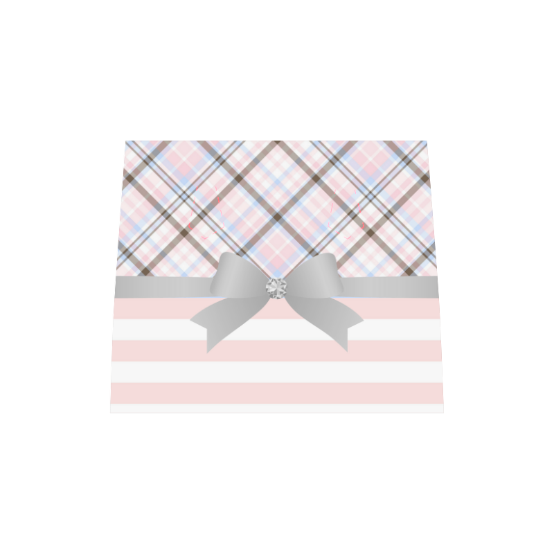Pink Blue Grey Plaid, Pink Stripes, Grey Bow Boston Handbag (Model 1621)