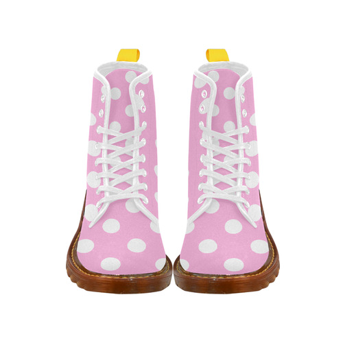Pink Polka Martin Boots For Women Model 1203H