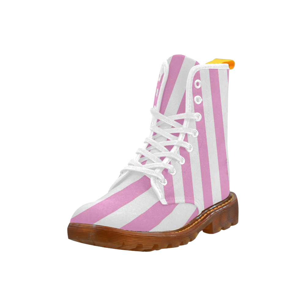 Pink Stripes Martin Boots For Women Model 1203H