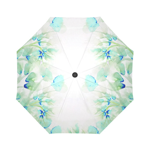 flowers in the wind teal Auto-Foldable Umbrella (Model U04)