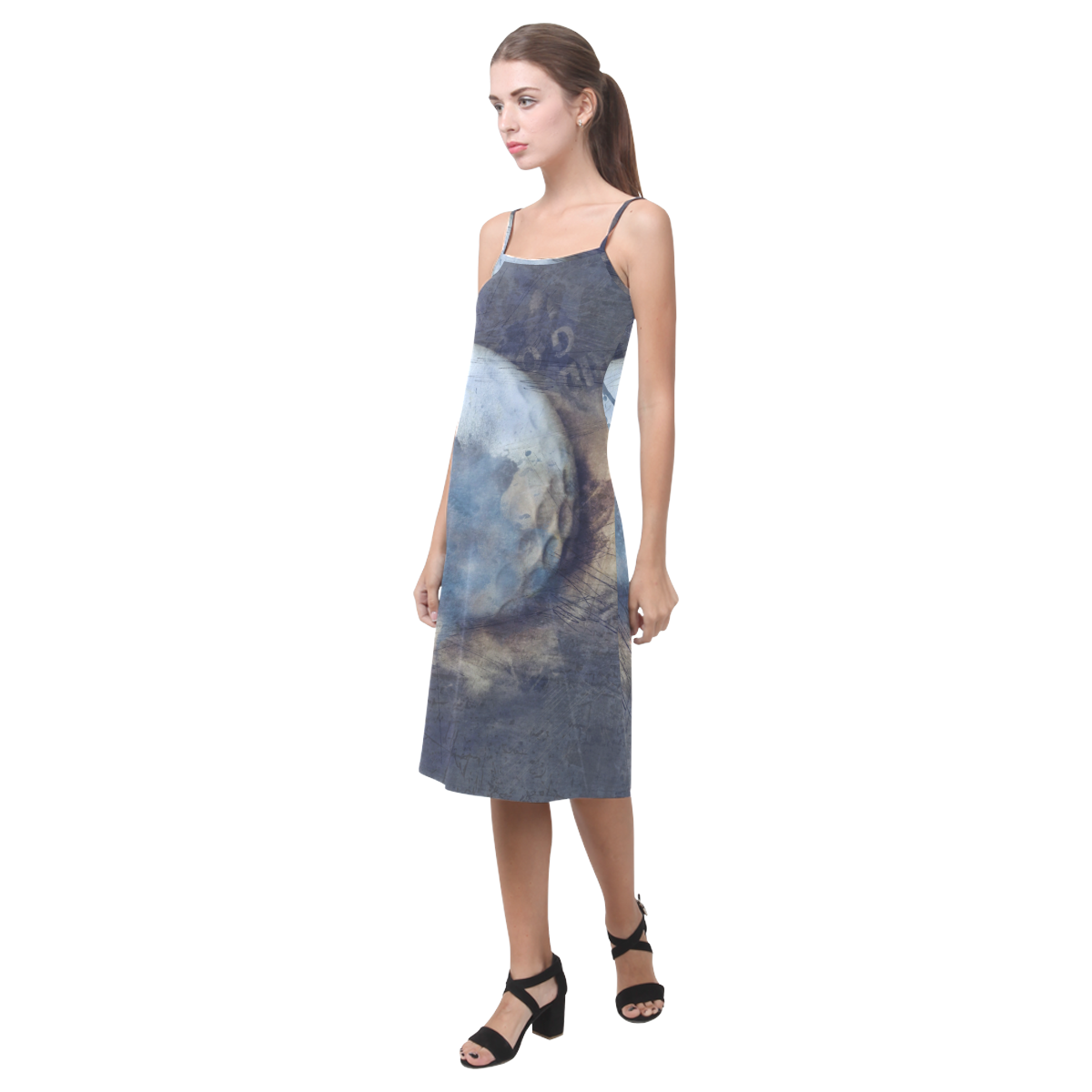 Abstract grunge golf ball Alcestis Slip Dress (Model D05)