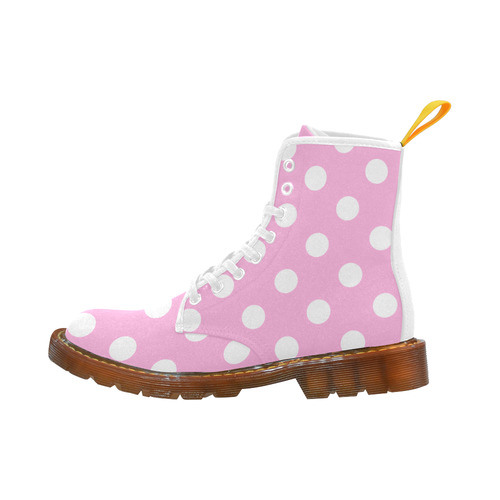 Pink Polka Martin Boots For Women Model 1203H