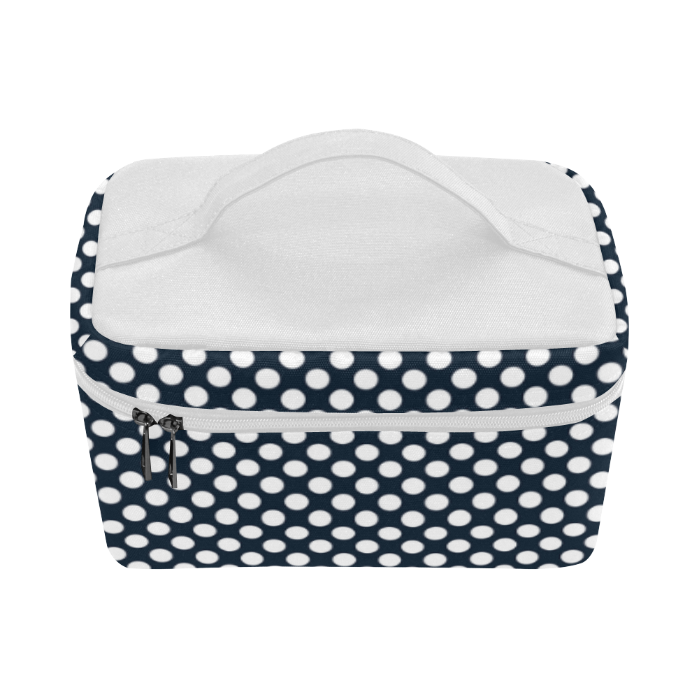 White Dots Cosmetic Bag/Large (Model 1658)