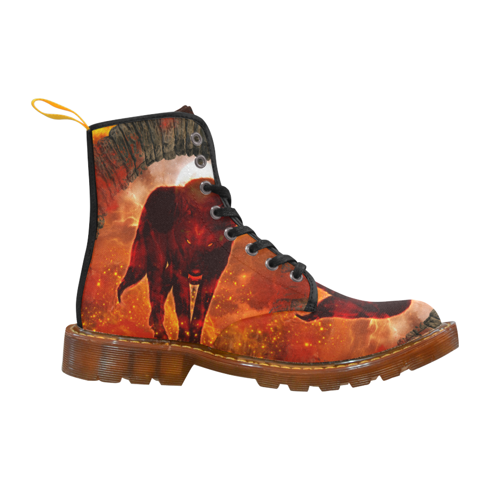 Awesome wolf in the night Martin Boots For Men Model 1203H