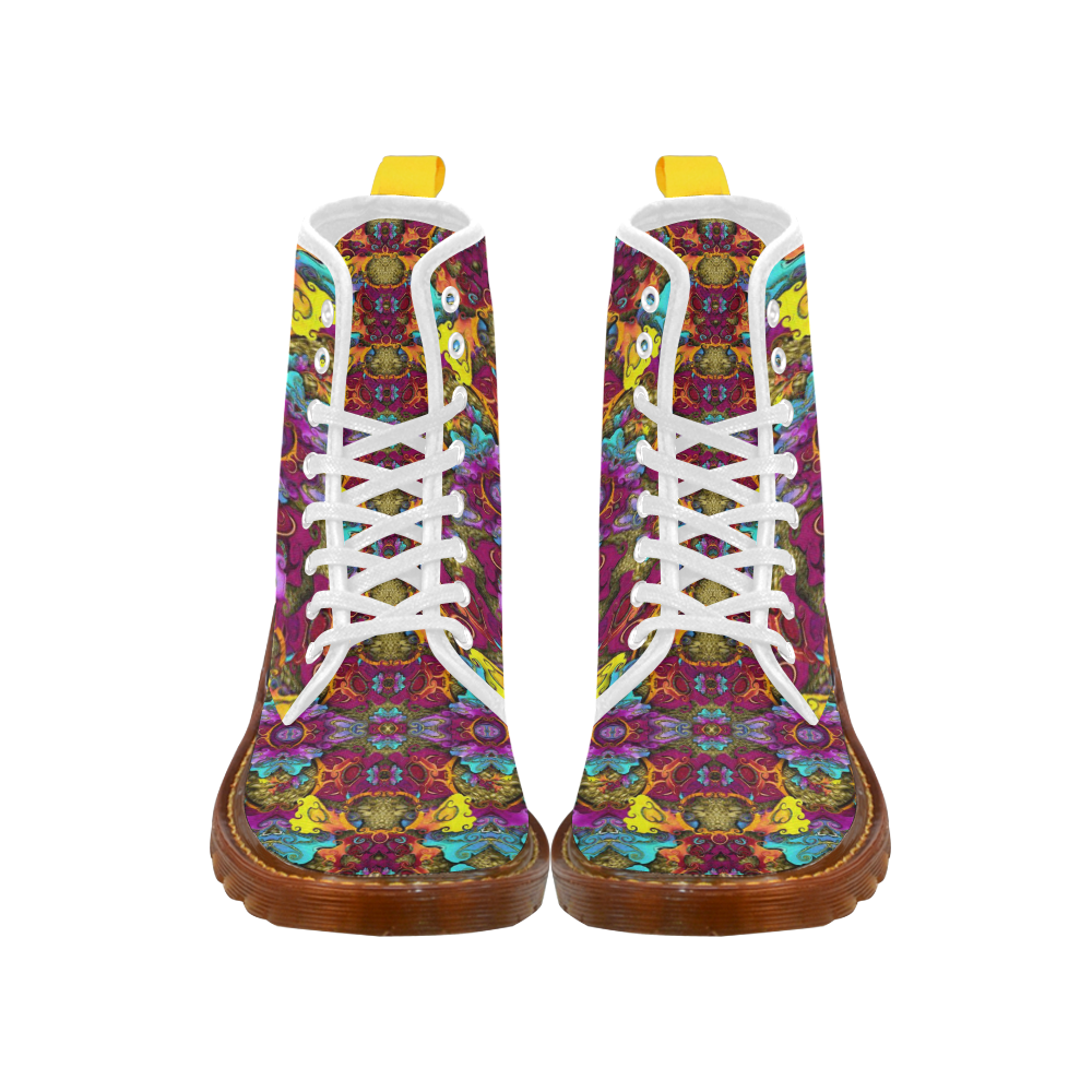 Fantasy rainbow flowers in a environment of calm Martin Boots For Men Model 1203H