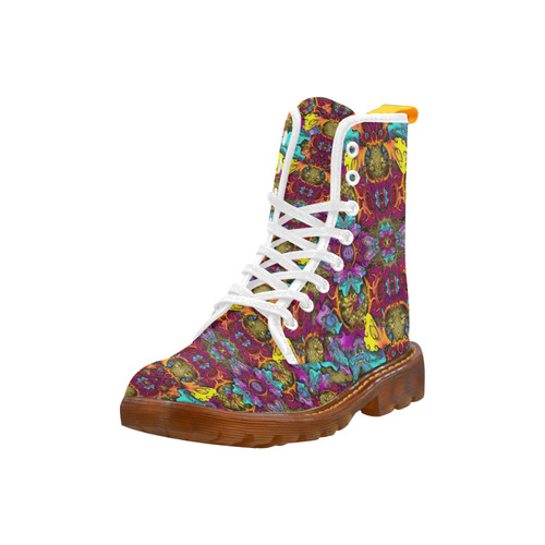 Fantasy rainbow flowers in a environment of calm Martin Boots For Men Model 1203H