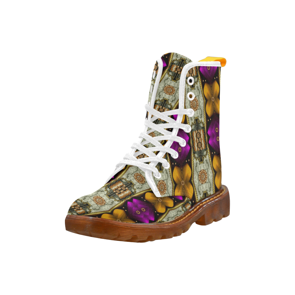 Contemplative floral and pearls Martin Boots For Men Model 1203H