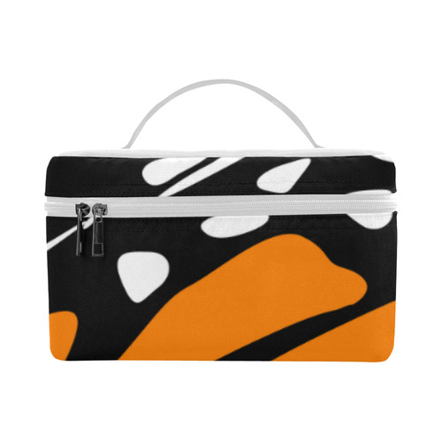 Monarch - Black, White, Orange Cosmetic Bag/Large (Model 1658)