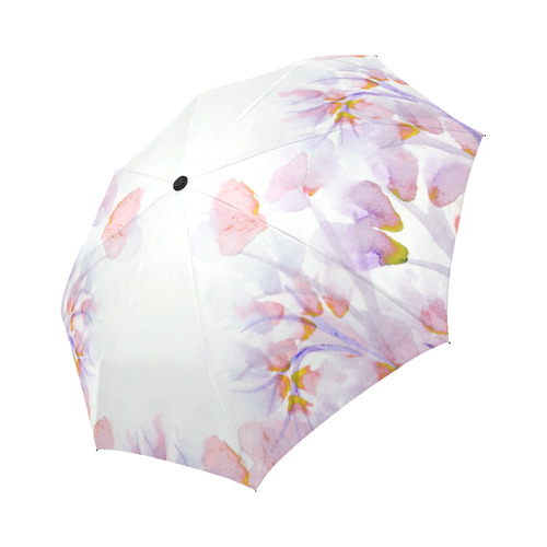 flowers in the wind purple Auto-Foldable Umbrella (Model U04)